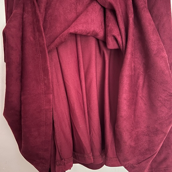Suede Burgundy Midi Dress - Picture 3 of 4